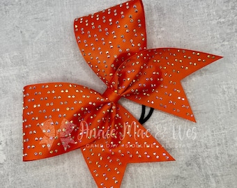 Cheer Bow Softball Bow - Your choice of ribbon and rhinestone color