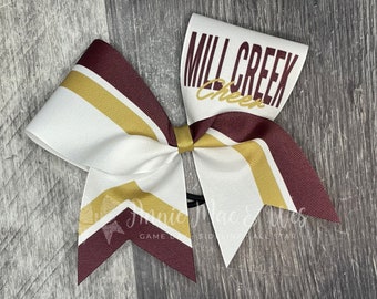 Sideline Cheer Bow - White Bow with your choice of 2 accent colors
