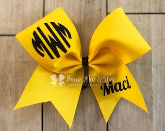 Monogram Cheer Bow Your choice of Ribbon and Glitter Color