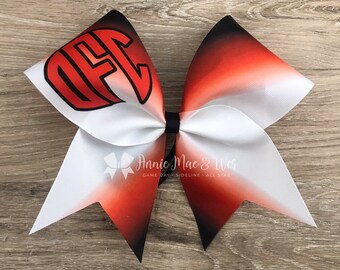 Black and Orange Custom Team Cheer Bow - Custom Cheer Bows - Basketball Cheer Bow - Softball Bow - Softball bows
