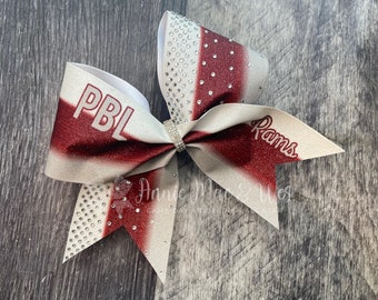 Cheer bows - Cheer Bow - Silver and Maroon