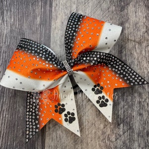 Tigers Cheer Bow - Black and White Cheer bow - Glitter Cheer Bow