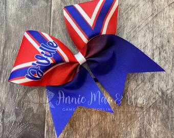 Custom Cheer Bows - Your choice of 2 colors with white accents