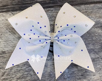 Cheer Bow - Your choice of glitter color and rhinestone accent color (large stones are crystal)