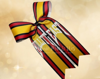 Long tail bow - collegiate style bow - 2.25" ribbon bow - softball bow - cheer bows