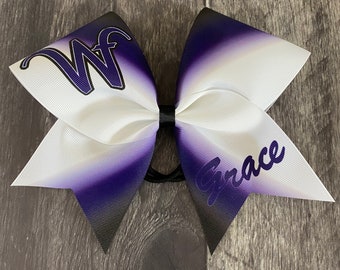 Softball Bow - Black and Purple Logo Bow