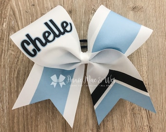 Softball team cheer bow - carolina blue cheer bow - columbia blue cheer bow- team cheer bows - softball bows - senior cheer bows