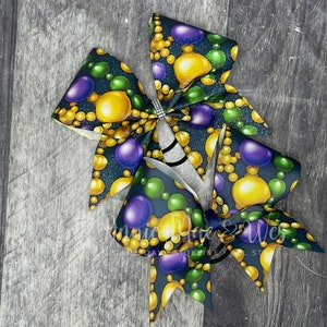 Mardi Gras Cheer Bow image 2