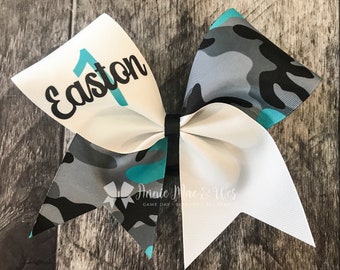 Softball Bow - Camo Softball bows - your choice of accent color