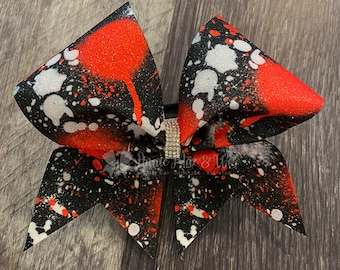 Cheer Bow - Paint Splatter Cheer Bow - Your choice of color