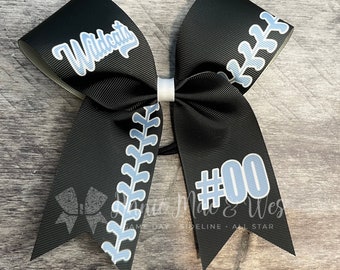 Softball Bow - You choice of bow and accent colors - Outlines will be white