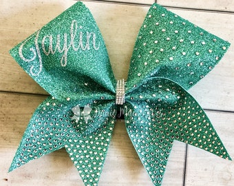 Competition Cheer Bow - Glitter and Rhinestone Bling Cheer Bow - Cheer bows - competition cheer bows - all star cheer bow