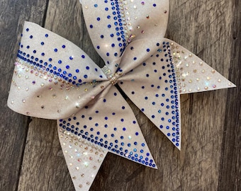 Custom Glitter Cheer Bow with Rhinestones | Competition Cheerleading Accessory
