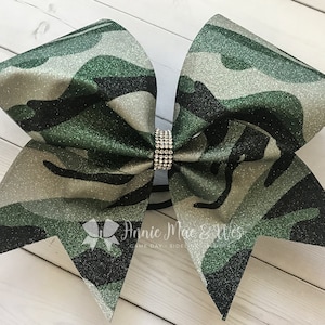 Camo Cheer Bow - Glitter Camo Cheer Bow - Sparkle Cheer Bow - Sparkly Camo Cheer Bow - Camouflage