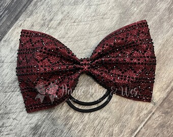 Competition Cheer Bow - Glitter and Rhinestone Bling Cheer Bow - Cheer bows - competition cheer bows - all star cheer bow