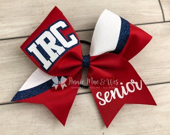 Cheer Bows - Your choice of ribbon and 1 glitter color. Inner glitter color will be white