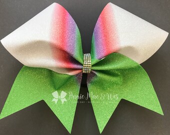 Neon Cheer bows - neon pink - neon yellow - neon green - glitter cheer bows
