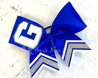 Team Cheer Bows - Your choice of Ribbon and one glitter color - alternate color will be white glitter by default