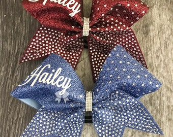 Competition Cheer Bow - Glitter and Rhinestone Bling Cheer Bow - Cheer bows - competition cheer bows - all star cheer bow
