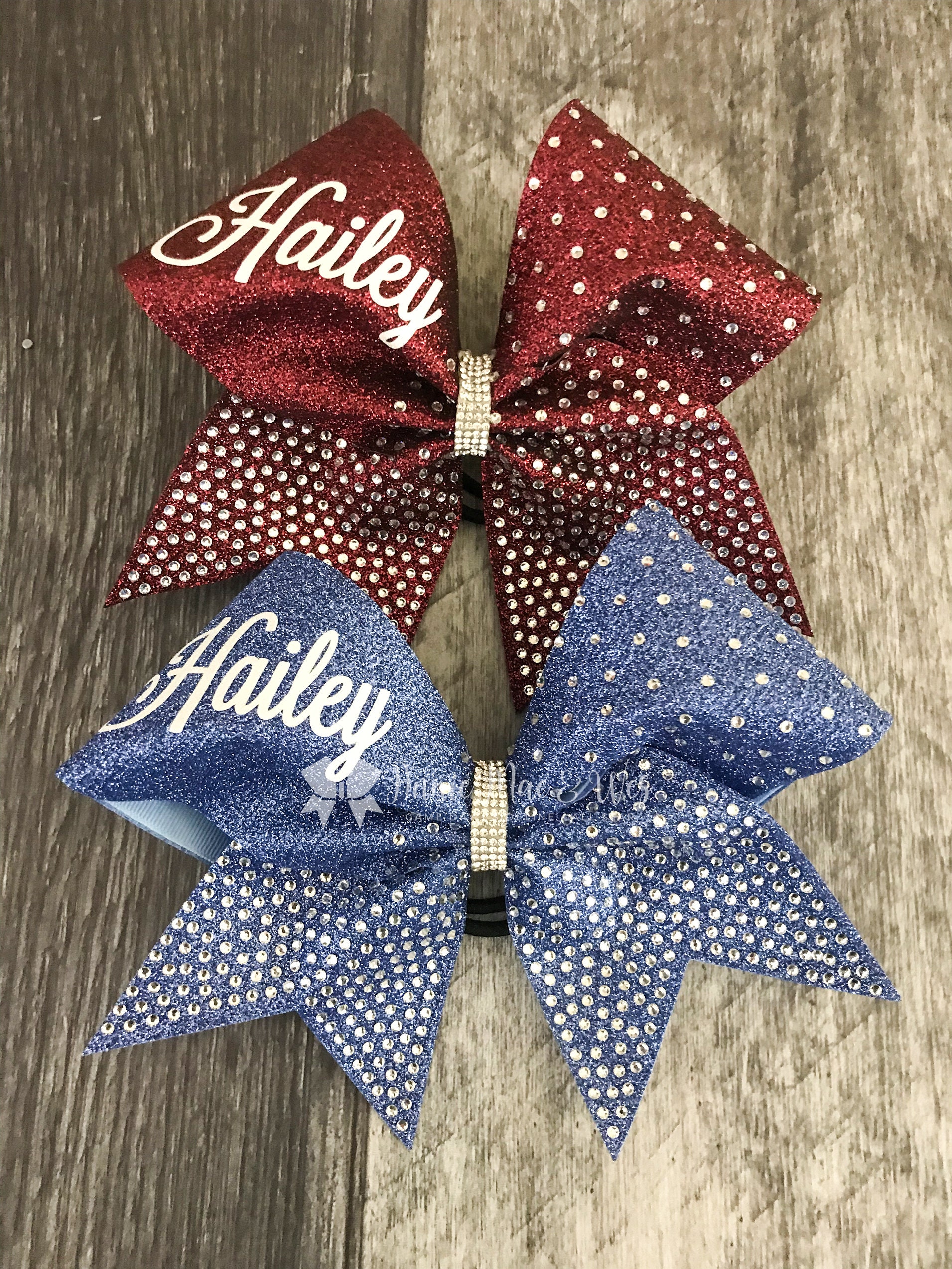 Red and White Rhinestone Cheer Bow// Competition Cheer Bows// Team