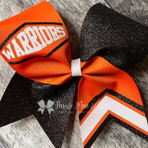 Cheer bow - Your Choice of Ribbon and 1 Glitter Color with White Accents - Sideline cheer bow - Cheer bows