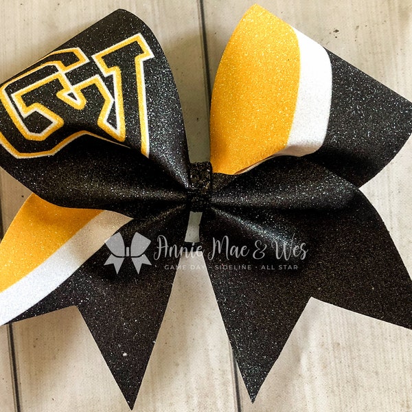 Black and Yellow Gold Cheer Bows Etsy