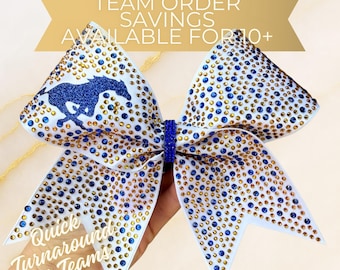 Mustangs Cheer Bow – 7" Grosgrain Ribbon Hair Bow