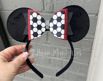 Custom Ears - Soccer Bow Ears