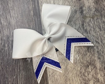 Cheer Bows - Your choice of ribbon and one glitter color