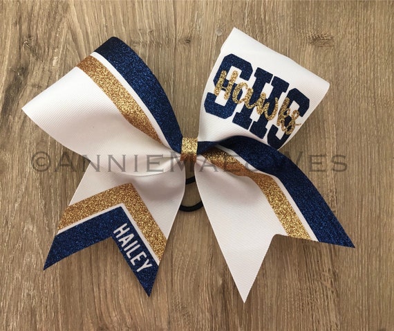 Cheer Bow Cheer Bows Sideline Cheer Bow Cheer Bows Navy and Gold Gold and  Blue 