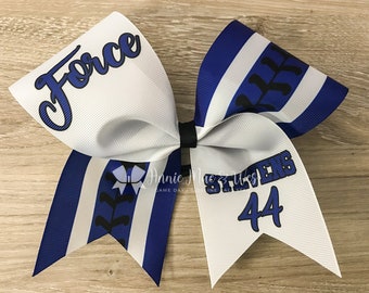 Softball bow - black and purple softball cheer bow - team cheer bow - team cheer bows - softball bows - senior cheer bows