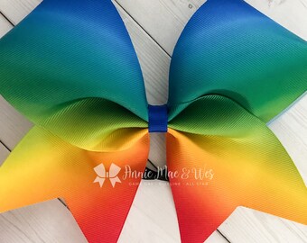 Rainbow Cheer Bow - Ombre Cheer Bow - Cheer Bows - Tropical Cheer Bow