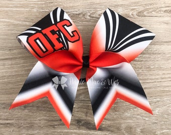 Orange and Black Glitter Cheer Bow