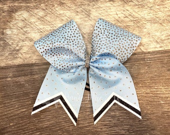 Custom Cheer Bows - Your choice of ribbon and one glitter color