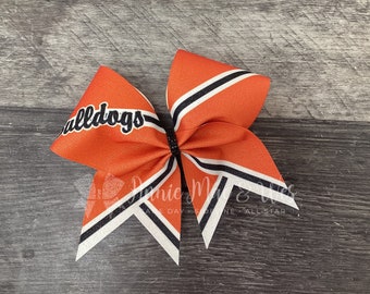 Cheer Bows - Your choice of finish and one color - accent colors are black and white