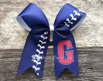 Softball bow - softball bows - long tail softball bow - collegiate style bow - 2.25" ribbon bow - orange softball bow