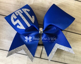 Cheer Bows - Your choice of ribbon and glitter color