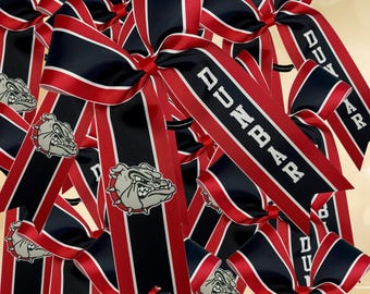 Long Tail Cheer Bow - Sideline Cheer Bow - Collegiate Style Cheer Bow - College Style - Softball Bow
