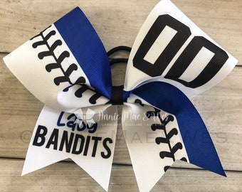 Softball team cheer bow - royal blue and black - team cheer bow - team cheer bows - softball bows
