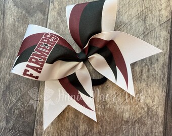 Cheer bows - Cheer Bow - White bows with your choice of 2 accent colors