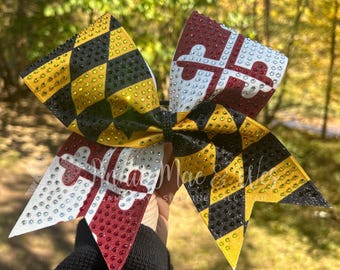 Custom Maryland Flag Cheer Bow
