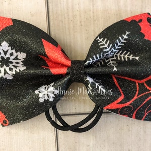 クリスマス チア ボウ - 4 インチ テールレス クリスマス チア ボウ - クリスマス ボウ