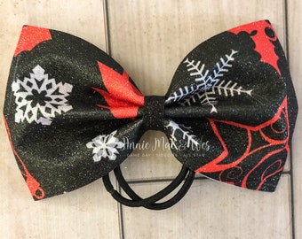 Chistmas Cheer Bow - 4 inch tailless christmas cheer bow -christmas bow