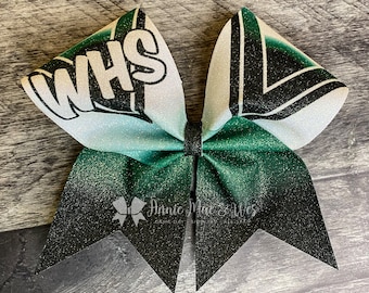 Competition Bow - Your choice of colors - White Writing - Navy Blue, Forest, Red, Orange, Yellow, Gold, Purple - your choice of colors
