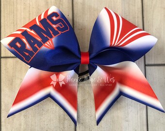 Custom Cheer Bows - Red White and Blue Cheer Bow