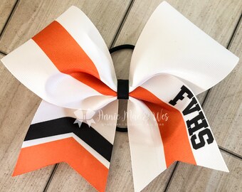 Cheer bows - orange and black - team cheer bow - team cheer bows - softball bows - senior cheer bows - black and orange - softball bow