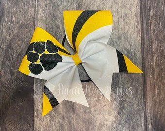 Custom Cheer Bow - Your choice of 2 colors with white accents