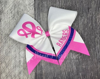 Custom Cheer Bows - Custom Softball Bows - White Bows with your choice of accent and glitter colors