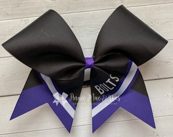 Purple and Black cheer bow - softball bow - cheer bows - softball bows
