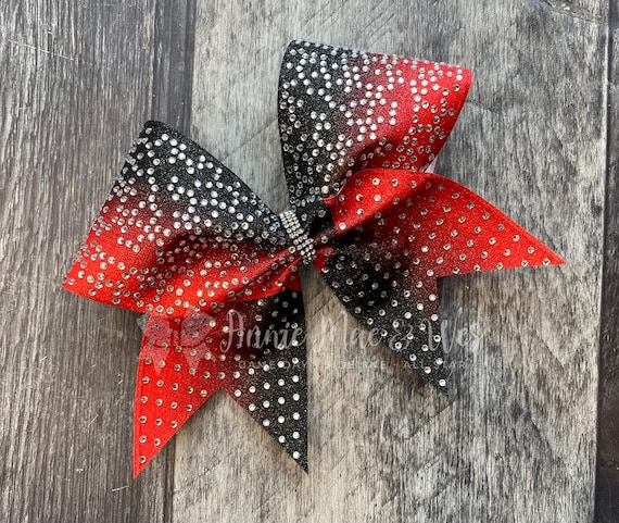 Competition Cheer Bow - Glitter and Rhinestone Bling Cheer Bow - Cheer bows - competition cheer bows - all star cheer bow
